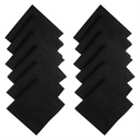 Black Handkerchief (Rumal) 100% Cotton For Men - Set Of 12 Pcs (48 x 48 cm) Hankies