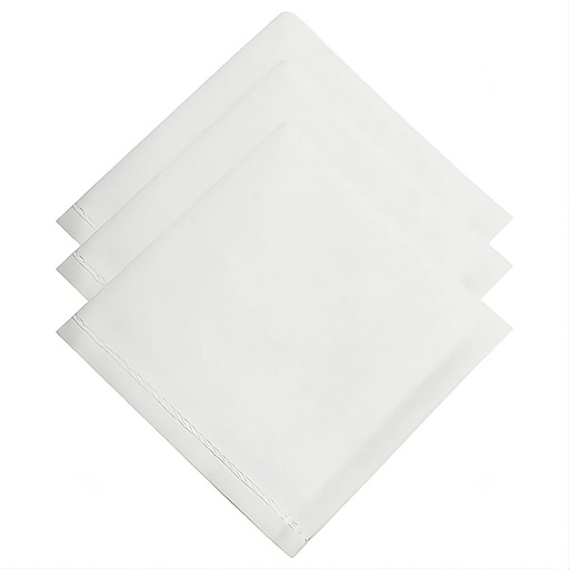 White Handkerchiefs 100% Cotton For Men - Soft & Durable, 50x50 cm (Set Of 12 Pcs)