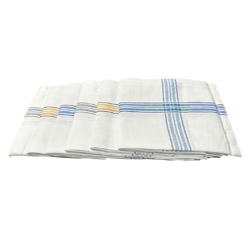 White Lining Handkerchiefs 100% Cotton For Men - Soft, Durable, 24x24 Inch (Pack Of 12)